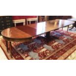 DINING TABLE, 19th century Biedermeier mahogany,