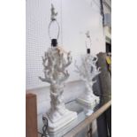 TABLE LAMPS, a pair, stylised coral design, 90cm H.