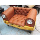 CAR LOVERS ARMCHAIR, with light up head lamps, 115cm x 60cm D x 73cm H.