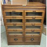 HABERDASHERY CHESTS, a pair, mid 20th century oak,