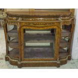 CREDENZA, mid Victorian burr walnut, kingwood,