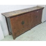 CHINESE CABINETS, two 19th Century Chinese red lacquered,