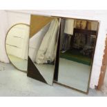 COLLECTION OF THREE MIRRORS, contemporary design with gilt detail, largest 92cm x 62cm.
