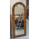 PIER MIRROR, arched walnut frame and bevelled plate, 158cm H x 66cm W.