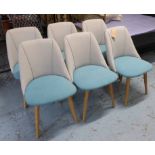 DINING CHAIRS, a set of six, 1960's French style, 81cm H.