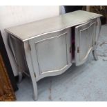 SIDE CABINET, in a silvered finish, 47cm x 125cm x 82cm H.