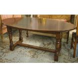 REFECTORY TABLE, by Brights of Nettlebed, oak with oval top, 76cm H x 181cm W x 92cm D.