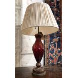 A LARGE VINTAGE VENETIAN GLASS TABLE LAMP, 80cm H.