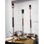 BEST & LLOYD TABLE LAMPS, a mixed set of three, 46cm H.