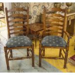 DINING CHAIRS, by Brights of Nettlebed, a set of six, oak,