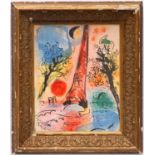 MARC CHAGALL 'Vision of Paris - Eiffel Tower', original lithograph, 1960 Mourlot ref 287,