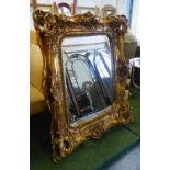 MIRROR, Continental style, gilt finish,