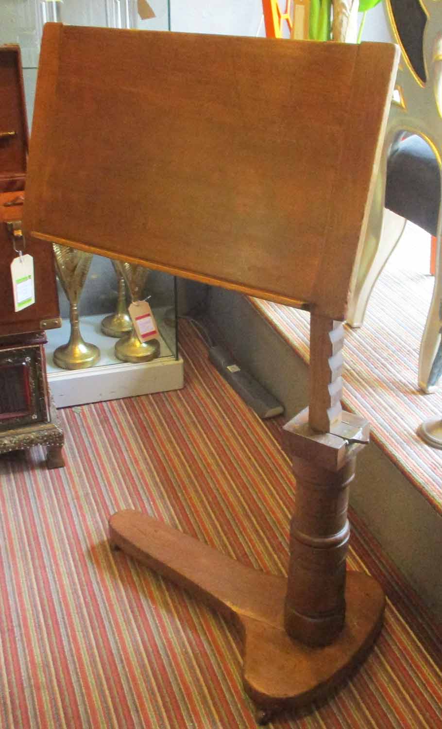 READING TABLE, Victorian fruitwood adjustable on castors, 75cm x 125cm H. - Image 2 of 2