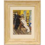 MARC CHAGALL 'The Barbers Shop', collotype, 1961 edition 200, 32cm x 24cm, framed and glazed.