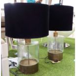 TABLE LAMPS, a pair, 1960's Italian style with shades, 73cm H.