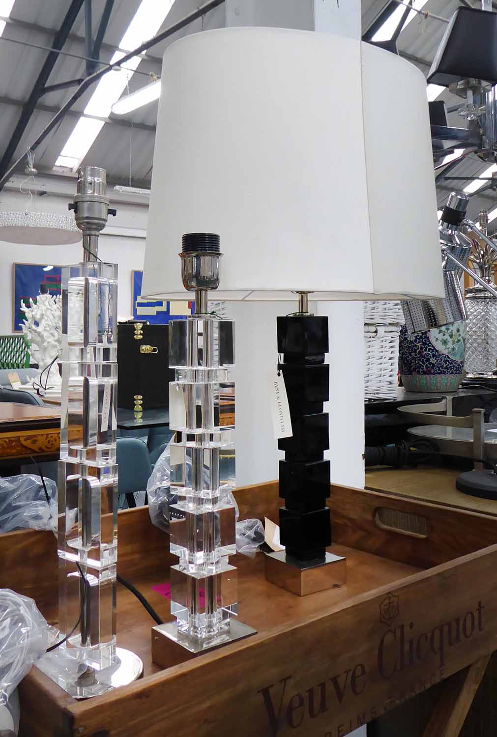 BEST & LLOYD TABLE LAMPS, a mixed set of two, 70cm at tallest.