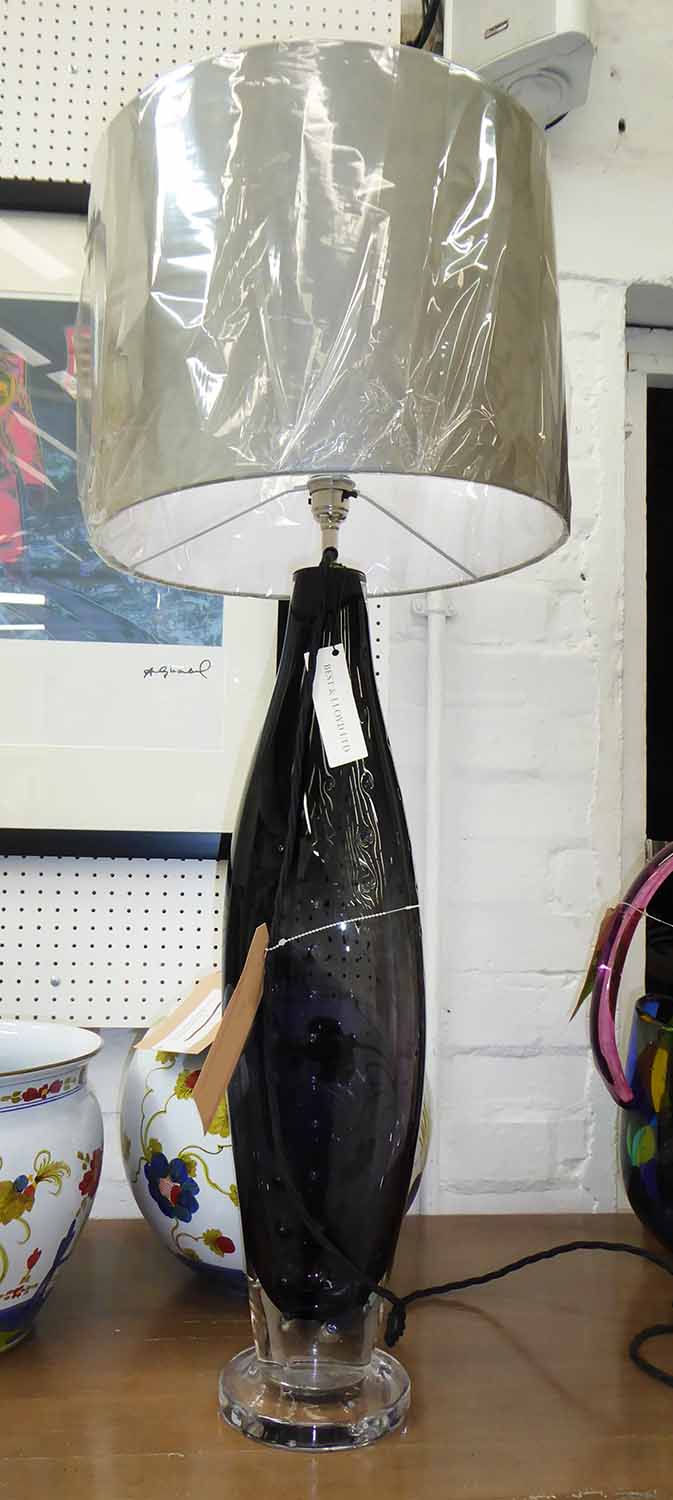 BEST & LLOYD TABLE LAMP, with shade, 91cm H.