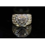 A FINE HEART SHAPED DIAMOND RING,