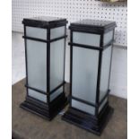 MANHATTAN GATEPOST LANTERNS, a pair,