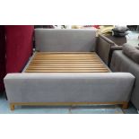 DEL ESPADA BED FRAME, grey Alcantara, 185cm W.