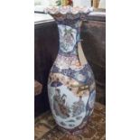 LARGE VASE, floor standing Imari style, 88cm H.