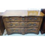 COMMODE, by Polo Ralph Lauren in Louis XV style fruitwood of serpentine form with three drawers,