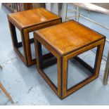 SIDE TABLES, a pair, mid 20th century cube design continental.