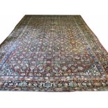 FINE ANTIQUE ZEIGLER MAHAL CARPET, 440cm x 301cm, all over design on a teracotta field.