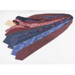 TIES, a collection of ten patterned silk ties, two Valentino, five Lanvin,