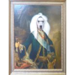 MANNER OF OLIVIA BEAUMONT 'Portrait of a poodle in 18th century attire', oil on canvas,