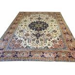 ANTIQUE PERSIAN TABRIZ CARPET, 377cm x 280cm,