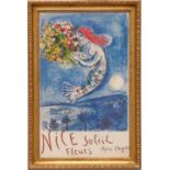 MARC CHAGALL 'Nice Soleil Fleurs', 1962, original lithographic poster, by Mourlot, 94cm x 59cm,