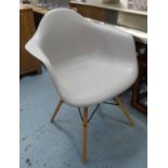 AFTER CHARLES & RAY EAMES DAW STYLE CHAIRS, a pair, 80cm H.