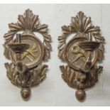 WALL SCONCES, a pair, 18th century Italian,