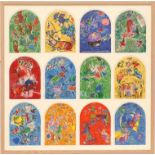 MARC CHAGALL 'The Twelve Tribes', 12 lithographs, 1962, printed by Mourlot, 106cm x 107cm,