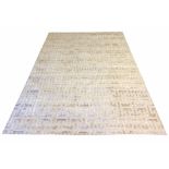 'MIAMI' ART DECO DESIGN SILK CARPET, 300cm x 200cm, geometric gold field.
