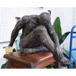 BRONZE NAKED MAN, 66cm L.