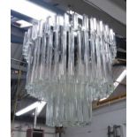 BELLA FIGURA TIARA CHANDELIER, Murano glass drops (slight faults, and 2 drops missing).