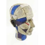 GRAINNE MCHUGH 'Making motley', original hand sculptured ceramic head, 39cm x 21cm x 27cm.