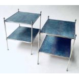 ETAGERES/SIDE TABLES, a pair,