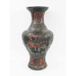 FINE CHINESE LARGE CINNABAR LACQUER VASE,
