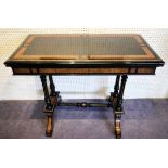 CARD TABLE, attributed to Gillows of Lancaster, Victorian aesthetic movement circa 1880, amboyna,