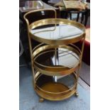 COCKTAIL TROLLEY, 1960's French inspired, gilt finish, 96cm H.