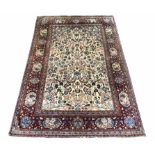 ANTIQUE PERSIAN KASHAN RUG, 205cm x 130cm,