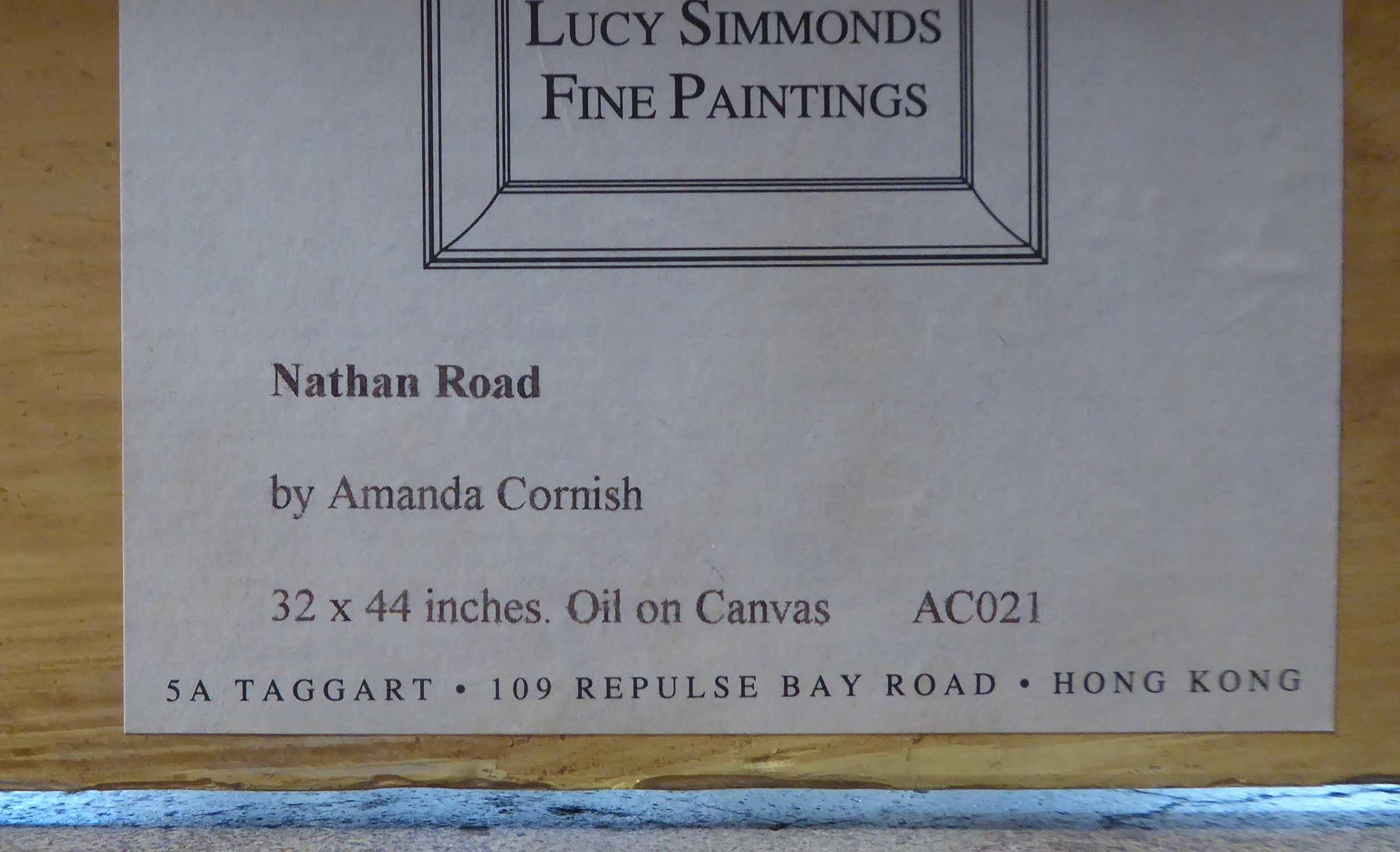 AMANDA CORNISH (Contemporary British) 'Nathan Road', oil on canvas, signed lower right, - Image 3 of 3