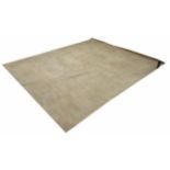 FLOOR RUG, matting style, with leather borders, 230cm x 280cm.