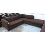 CORNER SOFA, in brown upholstery, 72cm H x 260cm x 265cm.