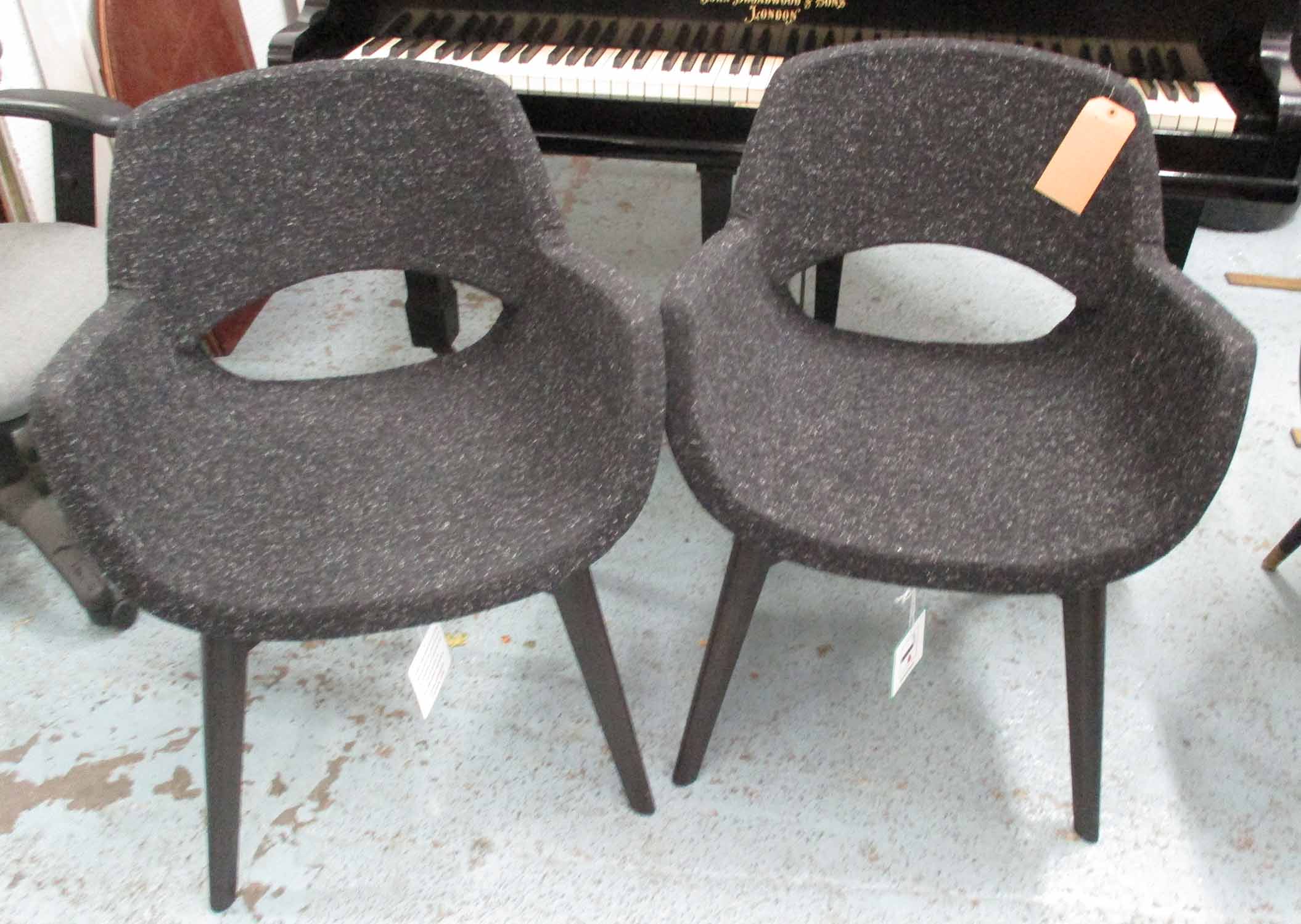 AARK SIDE CHAIRS, a pair, charcoal finish, 82cm H.