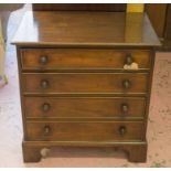 CHEST, 19th century mahogany of small proportions and four drawers, adapted, 73cm H x 71cm x 49cm.