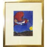 MARC CHAGALL 'La Femme au Coq Rouge', 1950, lithograph, Sorkier, 26cm x 20cm, framed and glazed.